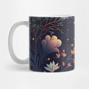 11. Celestial Bohemian Flowers Aesthetic Design Stars Moon Floral Cosmic Pattern Mug